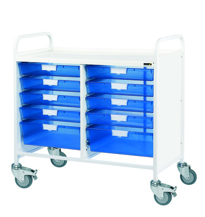 Sunflower Vista 100 Clinical Trolley - 8 Single, 2 Double Trays