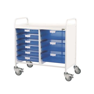 Sunflower Vista 100 Clinical Trolley - 6 Single, 3 Double Trays