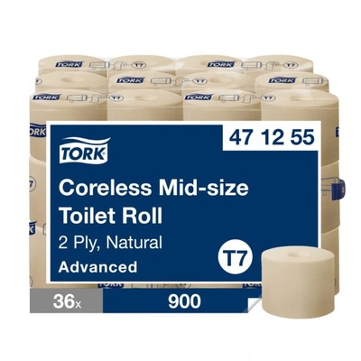 Tork Natural Coreless Mid-Size Toilet Roll X36