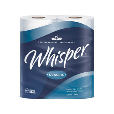 Whisper ECO luxury recycled tissue 2ply pack of 4 x10