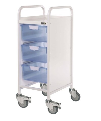 Sunflower Vista 30 Trolley, 3 Double Trays - Blue Trays Blue Trays