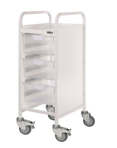 Sunflower Vista 30 Trolley, 3 Double Trays - Clear Trays Clear Trays