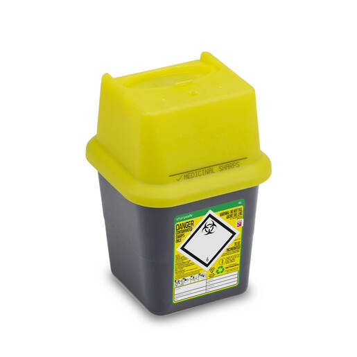 Sharpsafe 4L Grey UK Yellow Lid